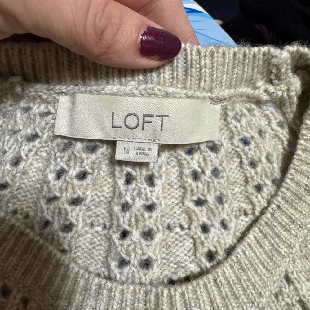 LOFT Cream Knit Sweater Dress - Picture 4 of 5